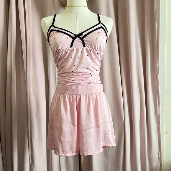 Y2K Vintage Juicy Couture Pink Rhinestone Satin Shorts - Picture 8 of 8